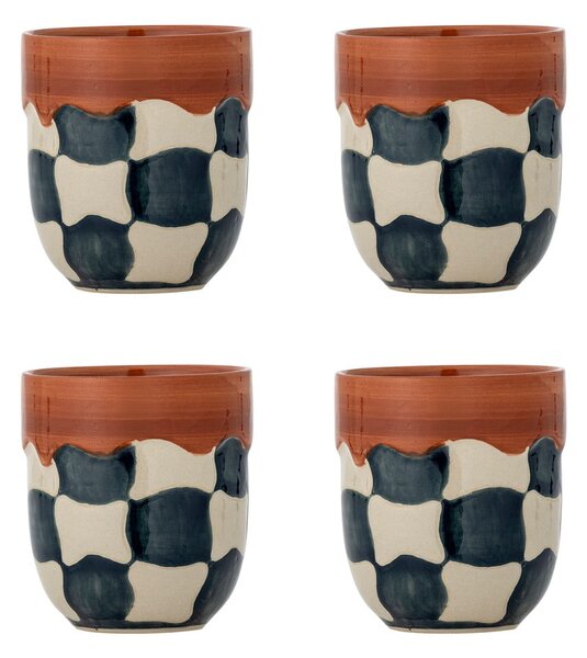 Tazzine in set in gres 4 pz 375 ml Check – Bloomingville