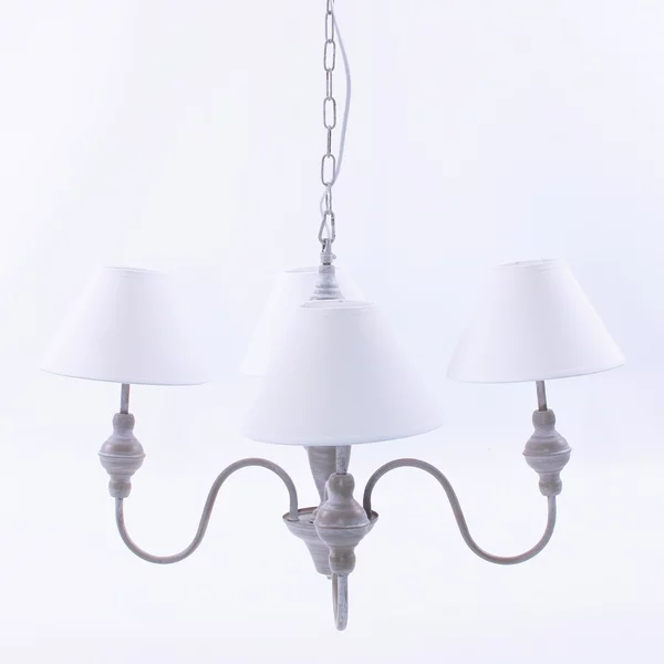 Lampadario a Sospensione Ø56 in MDF Design Shabby Bianco