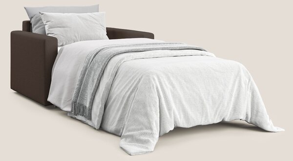 Chris poltrona letto in tessuto impermeabile T13 marrone
