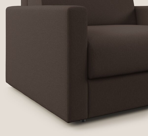 Chris poltrona letto in tessuto impermeabile T13 marrone