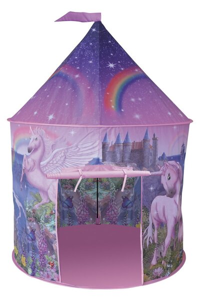 Tenda da Gioco per Bambini Ø 105x125 cm Struttura in Plastica Tubolare Magic Unicorn Rosa