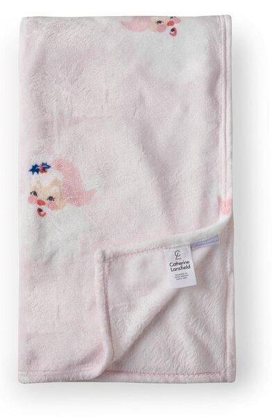 Coperta rosa chiaro in micropile a tema natalizio 130x170 cm Vintage Christmas Santa – Catherine Lansfield