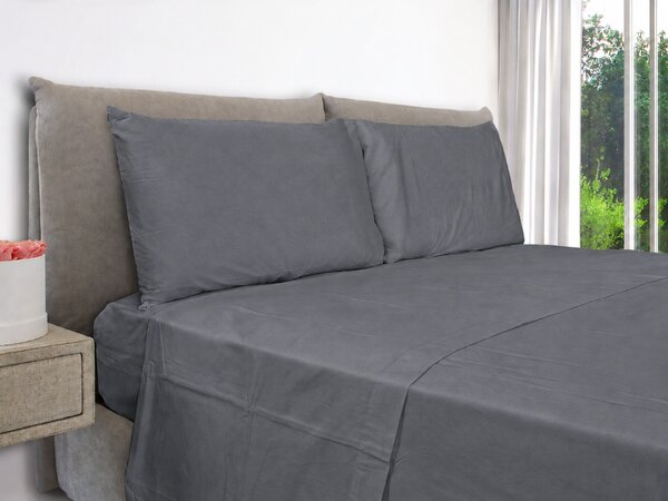 Federe Cuscini Letto Matrimoniale 50x80 cm Grigio