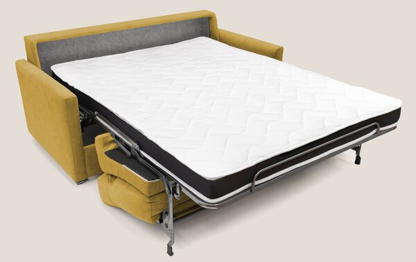 Divano Letto 2 Posti 156x102x97 cm in Tessuto Giallo