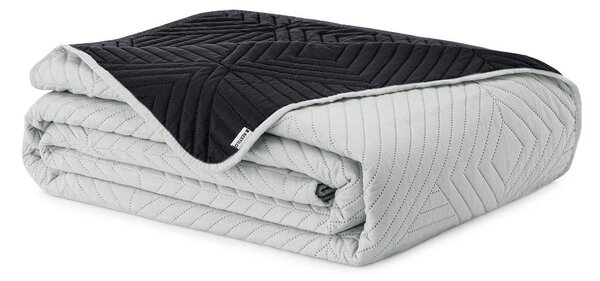 Copriletto nero/grigio chiaro in microfibra con rivestimento trapuntato 220x240 cm Softa – Restilo
