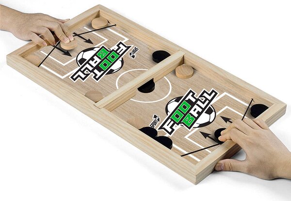 Mini Calcetto da Tavolo 35x23x3,5 cm Sling Puck Game Marrone Chiaro