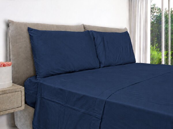 Federe Cuscini Letto Matrimoniale 50x80 cm Blu