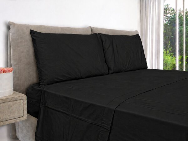 Federe Cuscini Letto Matrimoniale 50x80 cm Nero