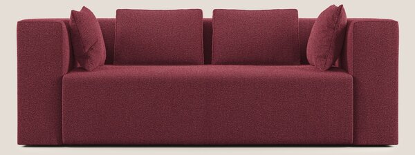 Nettuno divano moderno componibile in morbido tessuto bouclè T07 rosso