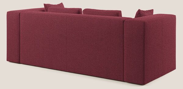 Nettuno divano moderno componibile in morbido tessuto bouclè T07 rosso
