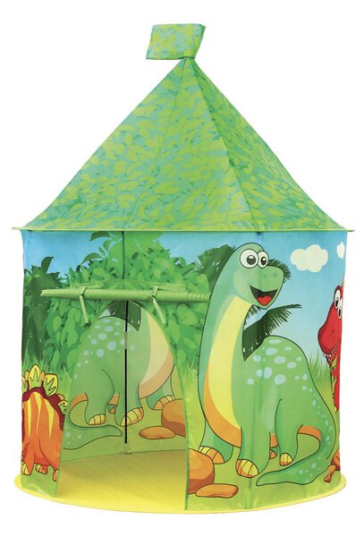 Tenda da Gioco per Bambini Ø 105x125 cm Struttura in Plastica Tubolare Dinosauri Verde