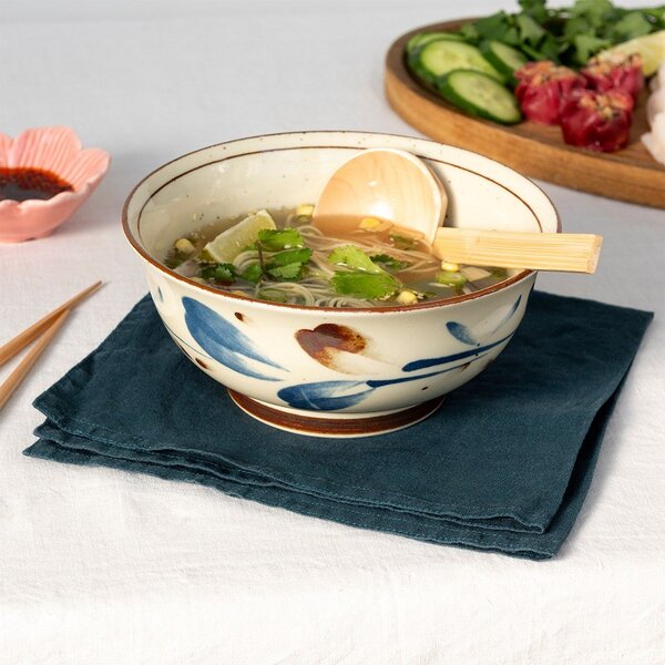 Ciotolina per ramen blu/beige in porcellana 1 l Breeze – Rex London