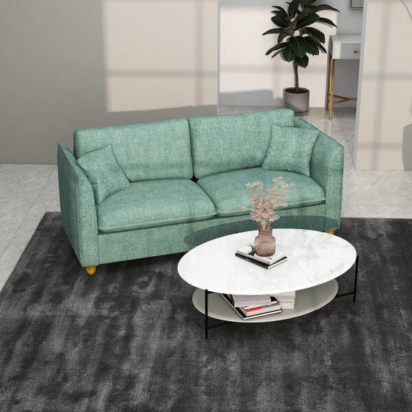 Divano 3 Posti 184x77x81 cm in Tessuto Verde