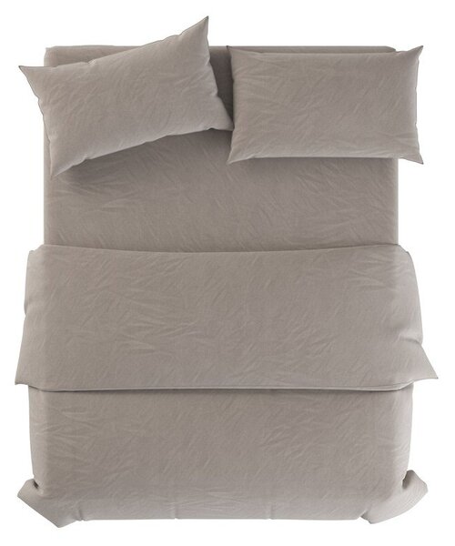 Set copripiumino e federa grigio chiaro/grigio tortora in lino per letto singolo 135x200 cm Natural – Native Natural