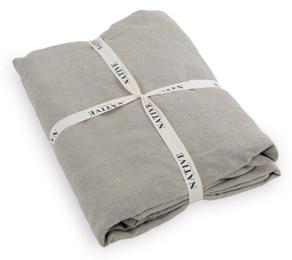 Set copripiumino e federa grigio chiaro/grigio tortora in lino per letto singolo 135x200 cm Natural – Native Natural