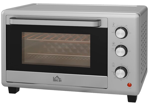 Fornetto Elettrico 30 Litri 1600W con 3 Funzioni di Cottura Argento