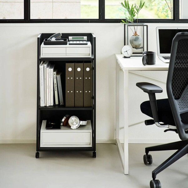 Carrello portaoggetti nero in metallo 42x84,5x32 cm Tower – YAMAZAKI