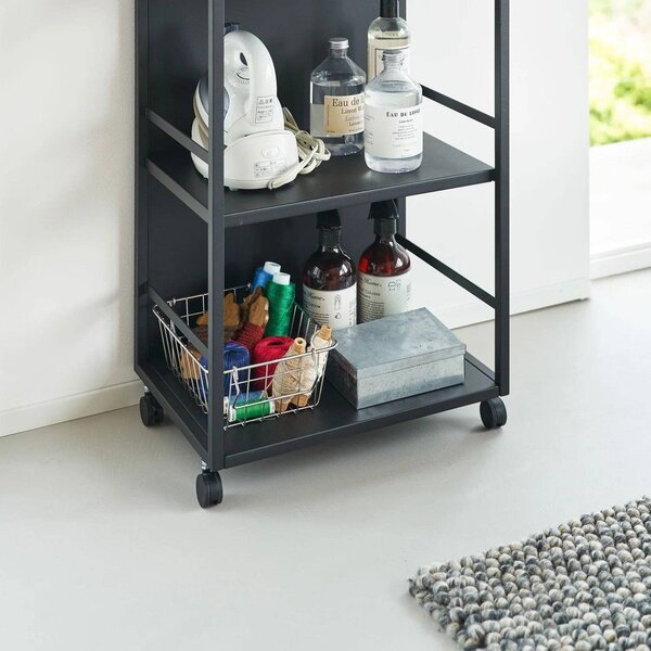 Carrello portaoggetti nero in metallo 42x84,5x32 cm Tower – YAMAZAKI