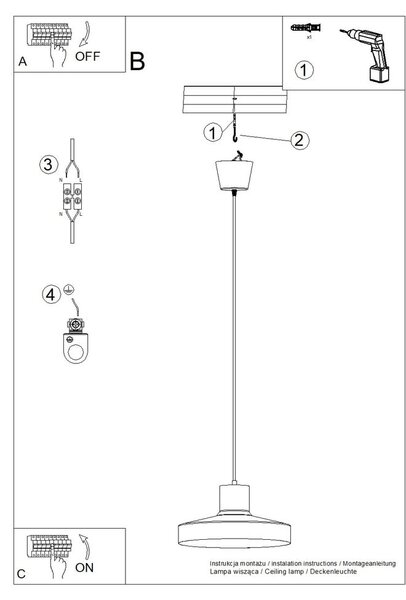 Lampadario verde ø 35 cm Vito – Sollux