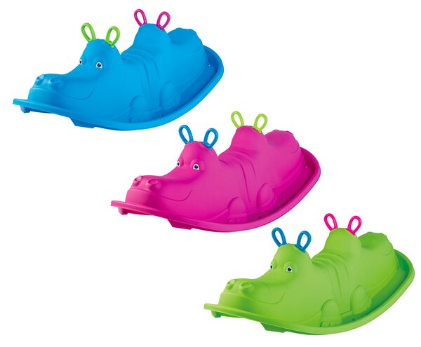 Dondolo 3 Posti 103,5x45,5x34,5 cm in Plastica Blu o Rosa o Verde