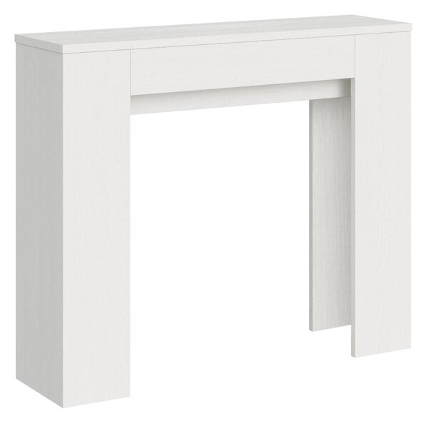 Consolle Allungabile 90x25/181 cm Pannelli in Nobilitato Slick Bianco Frassino