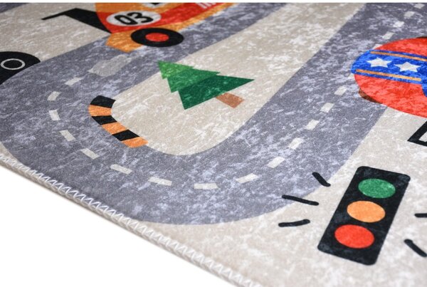 Tappeto da gioco per bambini avorio lavabile 160x230 cm Race Time – Vitaus