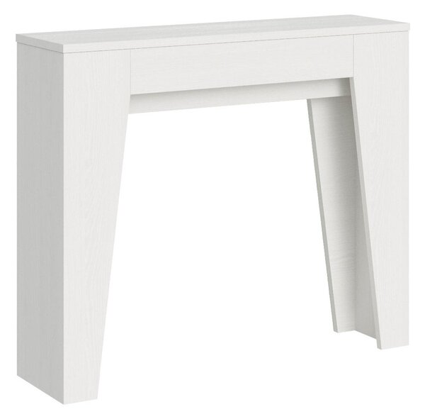 Consolle Allungabile 90x25/181 cm Pannelli in Nobilitato Narrow Bianco Frassino