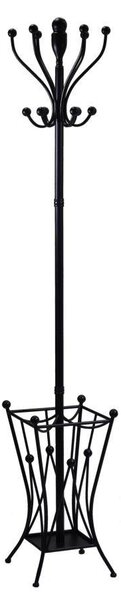 Appendiabiti a Stelo 30x30xh184 cm in Metallo Nero