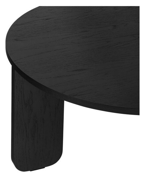 Tavolino da salotto rotondo nero con piano effetto rovere ø 75 cm Kuvu – noo.ma