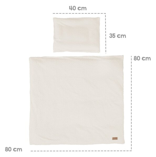 Set copripiumino e federa da bambini color crema per culla 80x80 cm Seashells – Roba