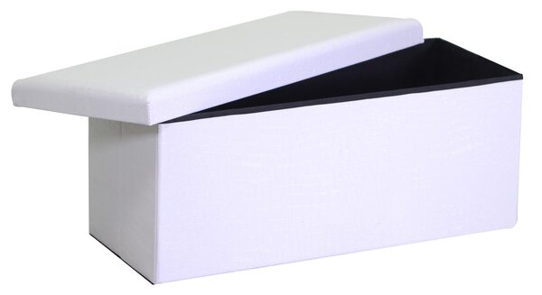 Baule Rettangolare 76x40xh41 cm in Similpelle Bianco