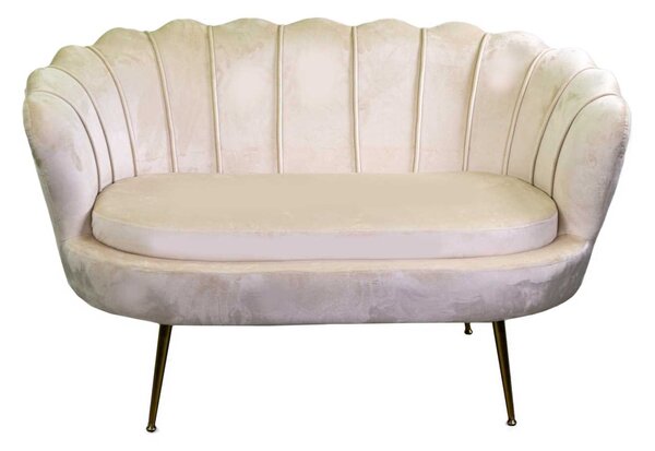 Divano 2 Posti 128x74xh50 cm in Velluto Crema