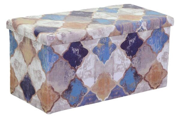Baule Pieghevole Rettangolare 76x38xh38 cm in Similpelle Multicolor