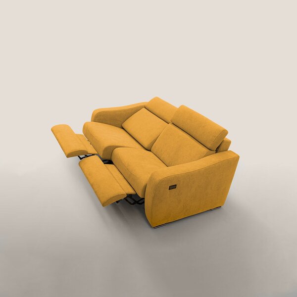 Gummy Divano con meccanismo relax elettrico giallo
