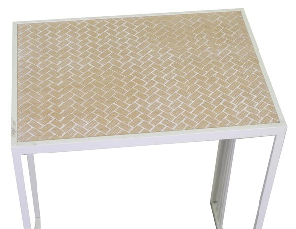 Set 2 Portapiante Rettangolari per Giardino e Balcone in Metallo Lucilla Bianco
