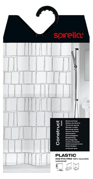Tenda per doccia 180x200 cm Construct – Spirella