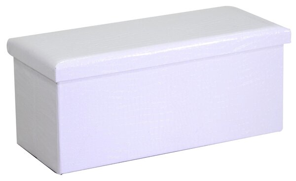 Baule Rettangolare 76x40xh41 cm in Similpelle Bianco