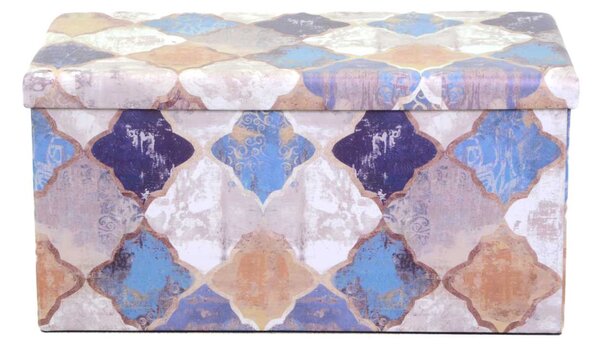 Baule Pieghevole Rettangolare 76x38xh38 cm in Similpelle Multicolor