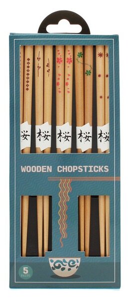 Bacchette in set di colore naturale in legno 5 pz Delicate – Rex London