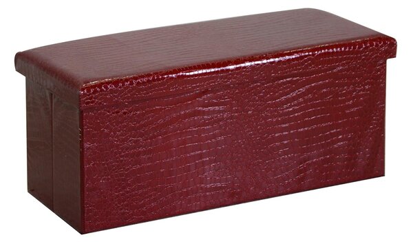 Baule Rettangolare 76x40xh41 cm in Similpelle Rosso