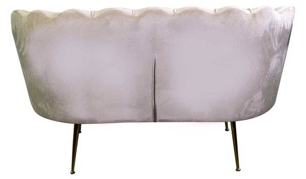 Divano 2 Posti 128x74xh50 cm in Velluto Crema
