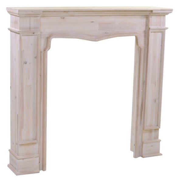 Cornice per Camino da Terra 108x21,5xh101 cm in Legno Sbiancato