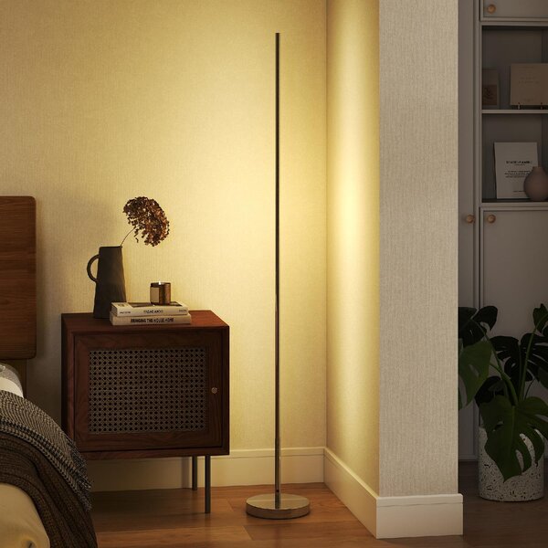 DecHome Lampada da Terra LED Alta 150 cm con Temperatura del colore Regolabile e Telecomando colore Argento