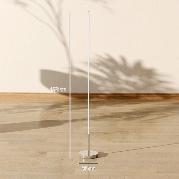 DecHome Lampada da Terra LED Alta 150 cm con Temperatura del colore Regolabile e Telecomando colore Argento