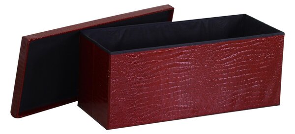 Baule Rettangolare 76x40xh41 cm in Similpelle Rosso