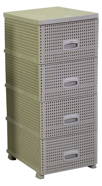 Cassettiera 4 Cassetti 43x36,8xh89,4 cm in Plastica Crema