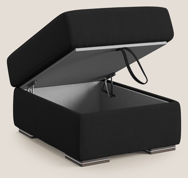 Sun pouf apribile contenitore in microfibra smacchiabile T11 nero