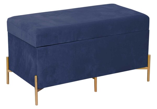 Panca Contenitore 78x40xh45 cm in Tessuto Velluto Blu