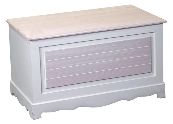 Baule Cassapanca Contenitore 80x45xh45 cm in Legno Crema