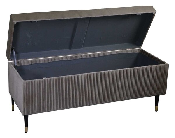 Panca Contenitore 115x40xh45 cm in Tessuto Velluto Beige